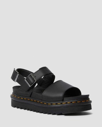 Dr Martens Voss Leather Sandale Damske Čierne | 6510-NEDFM